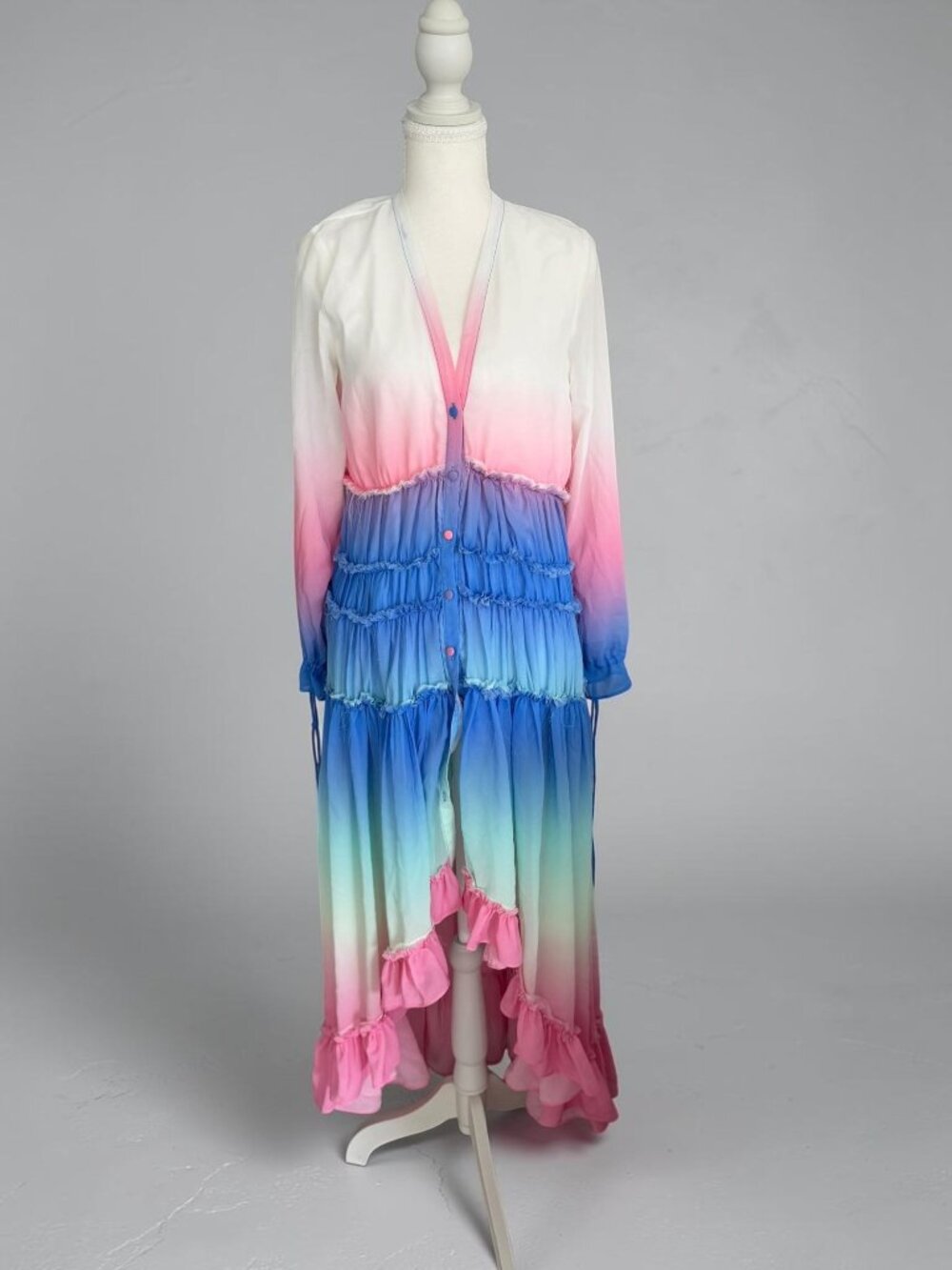BEULAH Ombré Pink Blue Maxi Dress Size Medium NEW NWT